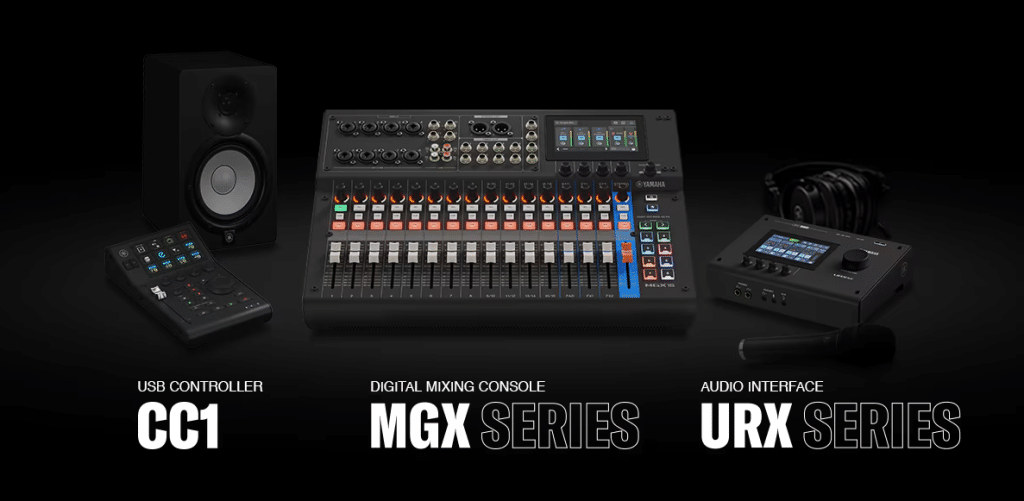 La série MGX regroupe des consoles de mixage numériques conçues pour le live, le streaming et les installations audio, avec mixage, bus, effets DSP et contrôle tactile intégrés. La série URX, quant à elle, correspond à des interfaces audio USB professionnelles, orientées enregistrement, streaming et production audio, avec une résolution plus élevée (32 bits / 192 kHz) et, pour certains modèles, une gestion audio/vidéo HDMI.
