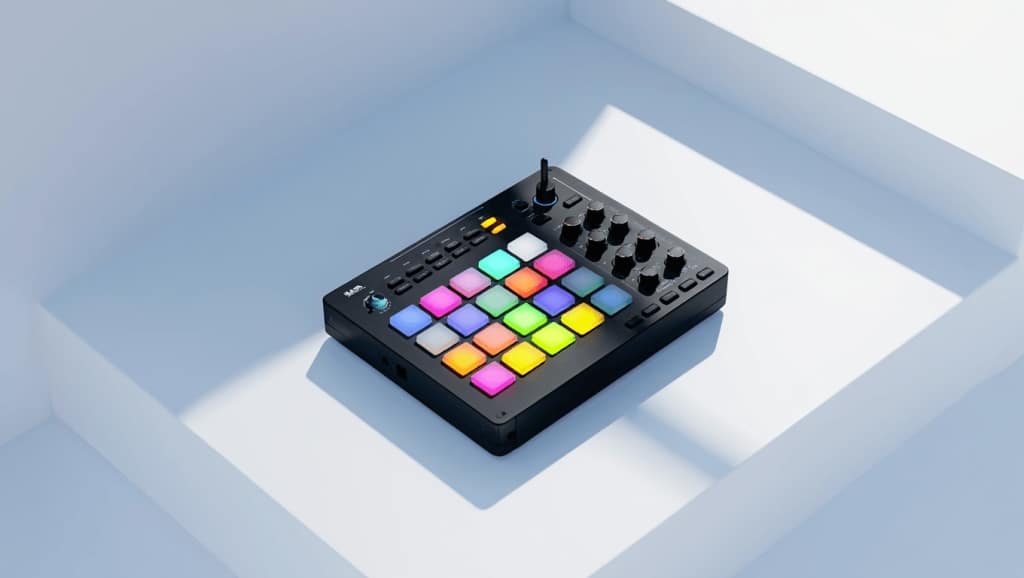 Akai MPC Sample blanche, sampleur autonome compact avec 16 pads RGB et écran couleur 2,4 pouces