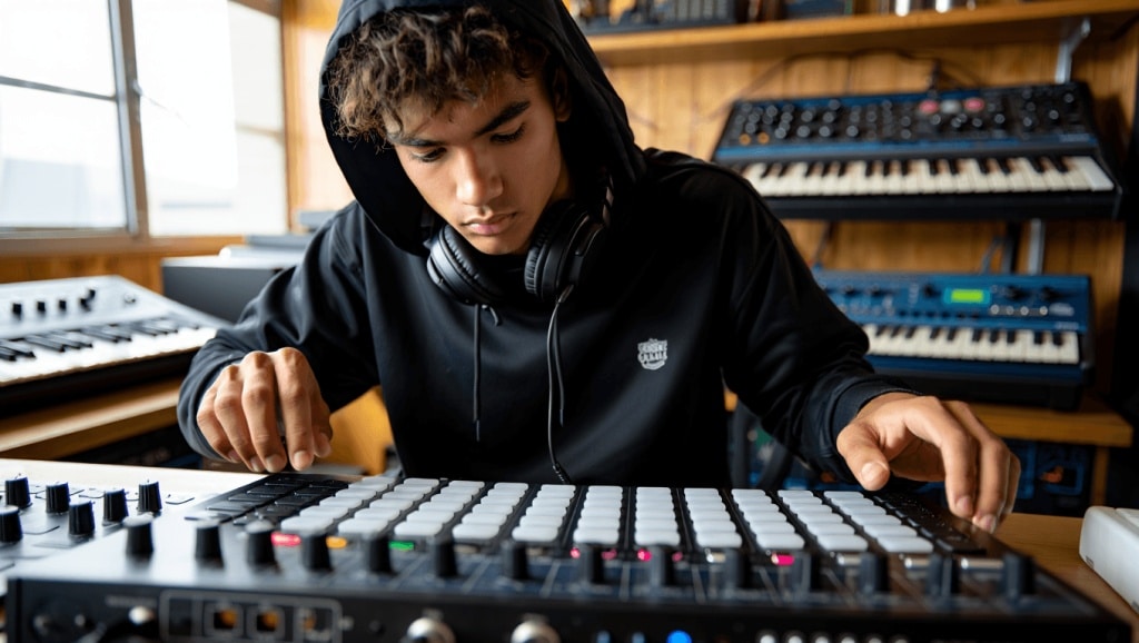 Comparaison contrôleur MIDI pad groovebox pad de performance sur bureau home studio