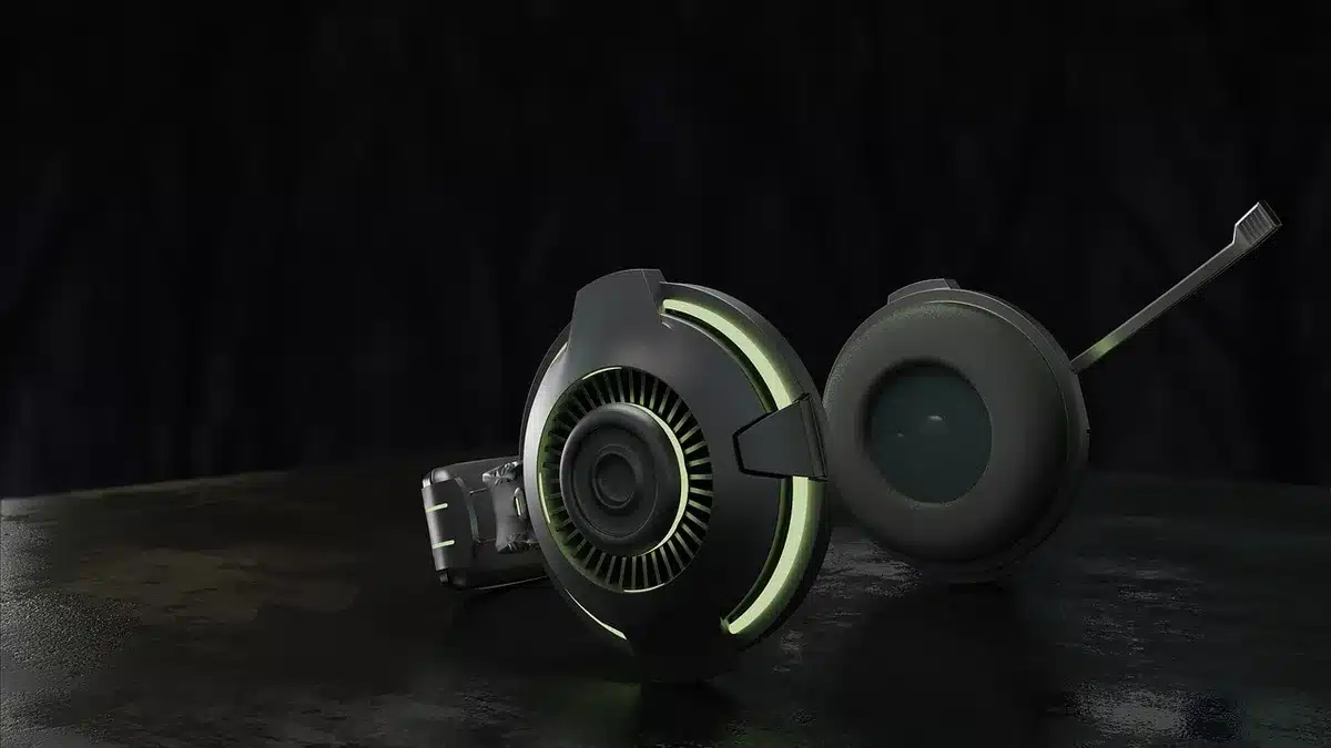 Personne portant un casque Bluetooth, écoutant de la musique ou regardant une vidéo